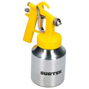 Pistola para pintar con vaso reforzado de baja presión, capacidad 1000 ml, 45 PSI Surtek