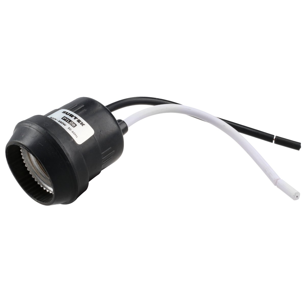 10 Pza Portalámpara de hule para intemperie, color negro Surtek