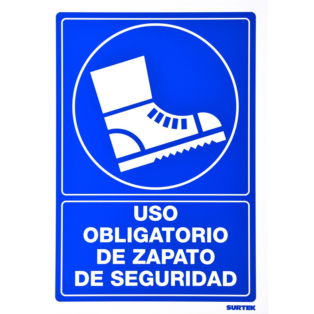 3 Pza Señal "Uso obligatorio de zapato de seguridad" Surtek