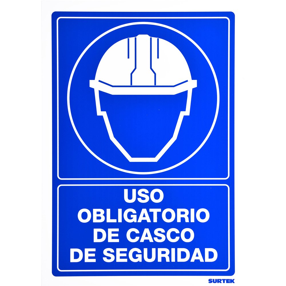 3 Pza Señal "Uso obligatorio de casco de seguridad" Surtek