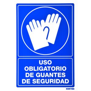3 Pza Señal "Uso obligatorio de guantes de seguridad" Surtek