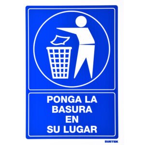 3 Pza Señal "Ponga la basura en su lugar" Surtek