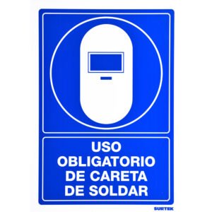 3 Pza Señal "Uso obligatorio de careta de soldar" Surtek