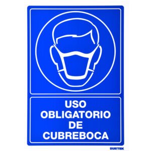 3 Pza Señal "Uso obligatorio de cubre bocas" Surtek