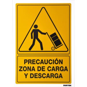3 Pza Señal "Precaución zona de carga y descarga" Surtek