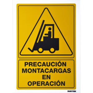 3 Pza Señal "Precaución montacargas en operación" Surtek