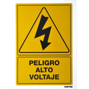 3 Pza Señal "Peligro alto voltaje" Surtek