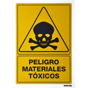 3 Pza Señal "Peligro materiales tóxicos" Surtek