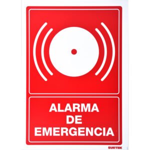 3 Pza Señal "Alarma de emergencia" Surtek