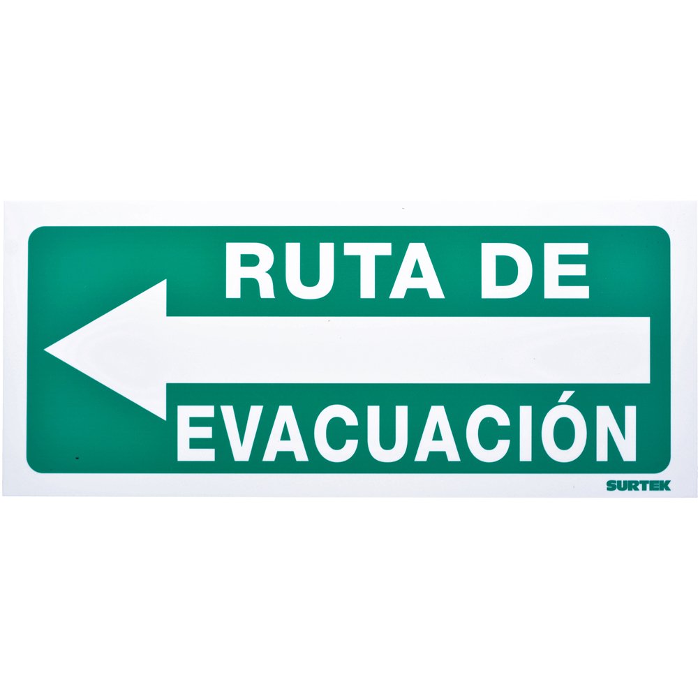 3 Pza Señal "Ruta de evacuación" izquierda Surtek
