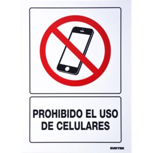 3 Pza Señal "Prohibido el uso de celulares" Surtek