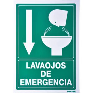 3 Pza Señal "Lava ojos de emergencia" Surtek