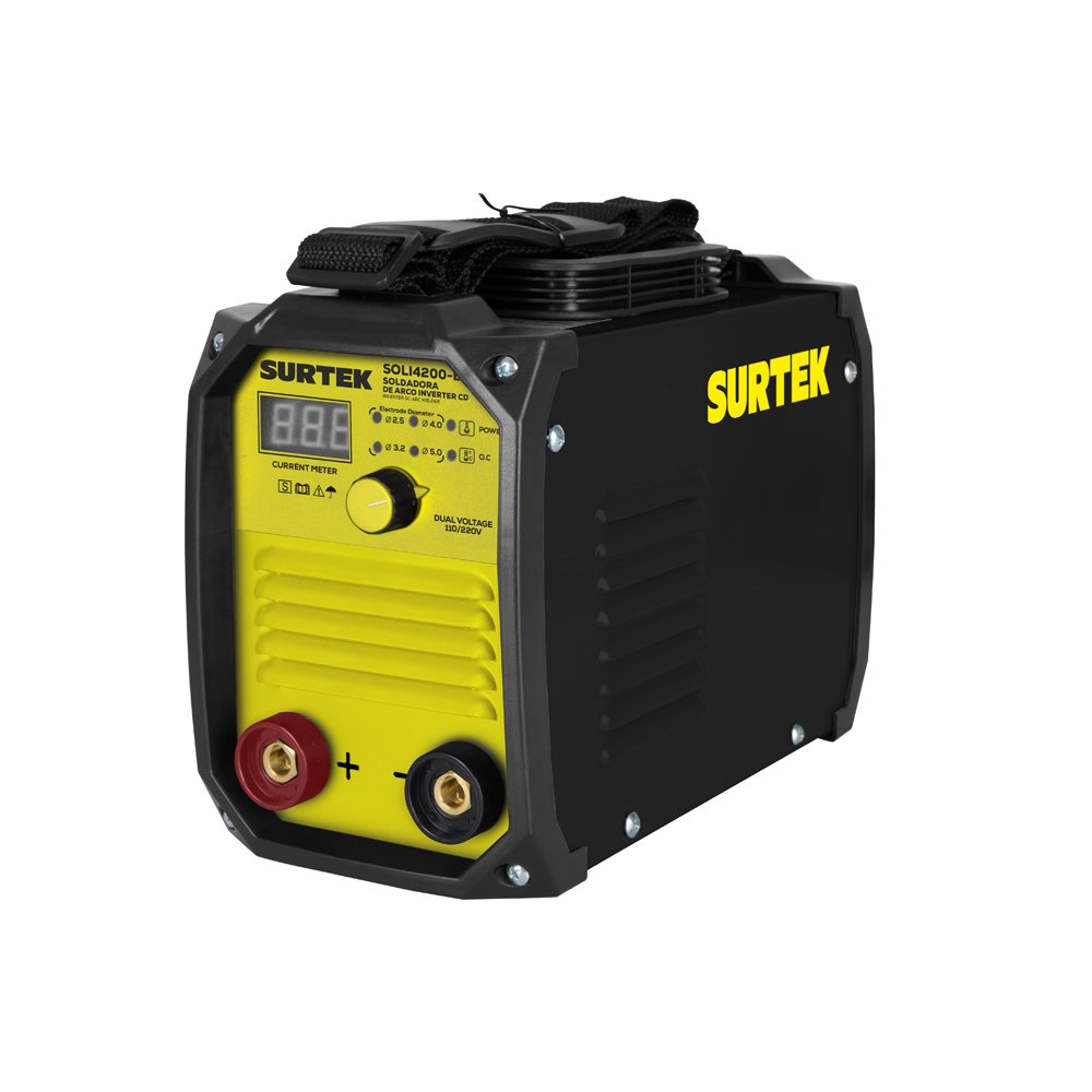 Soldadora inverter para electrodos de 1 fase bi voltaje 110 - 220 V, 200 A Surtek