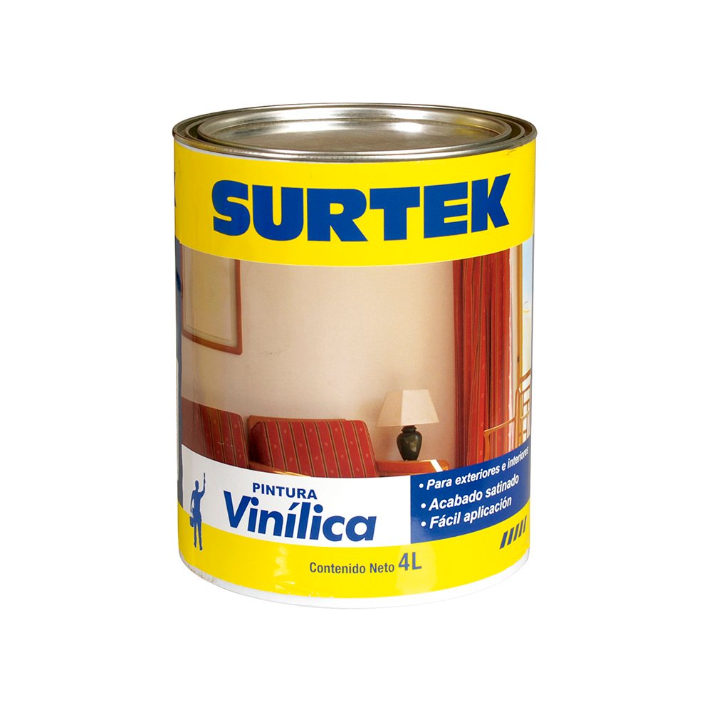 2 Pza Cubeta de pintura vinílica 4 Lt color blanco Surtek