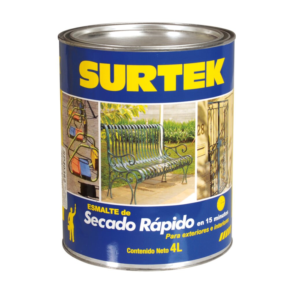 6 Pza Esmalte de secado rápido 1 Lt color blanco Surtek