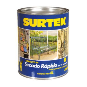 6 Pza Esmalte de secado rápido 1 Lt color blanco Surtek