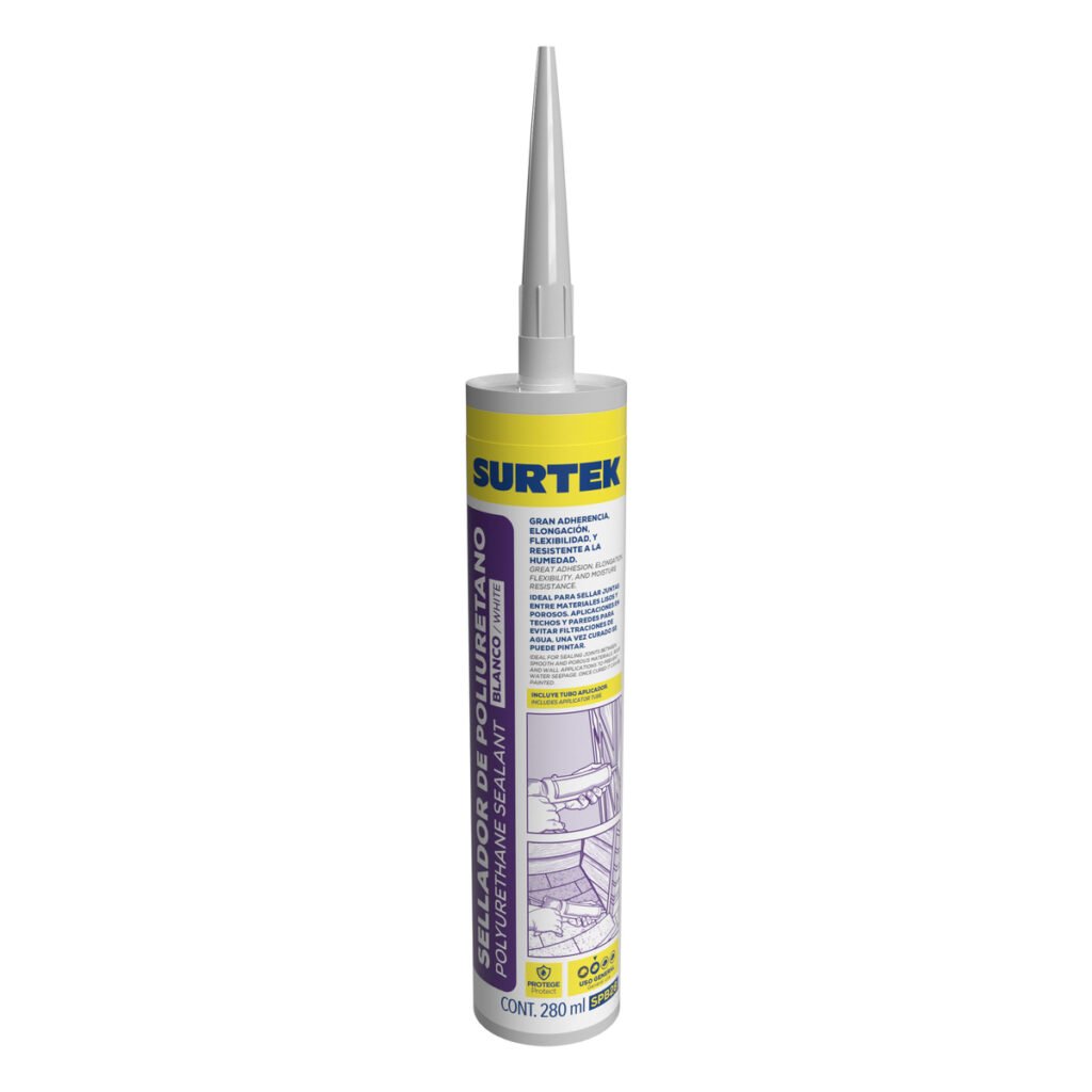 6 Pza Sellador de poliuretano blanco 280 ml Surtek
