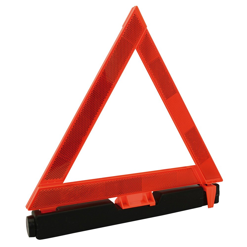 Triángulo reflejante de emergencia con base con arena, 17" Surtek