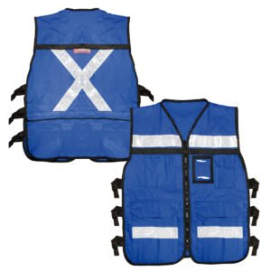 Chaleco de seguridad tipo supervisor cerrado con reflejante azul M Urrea
