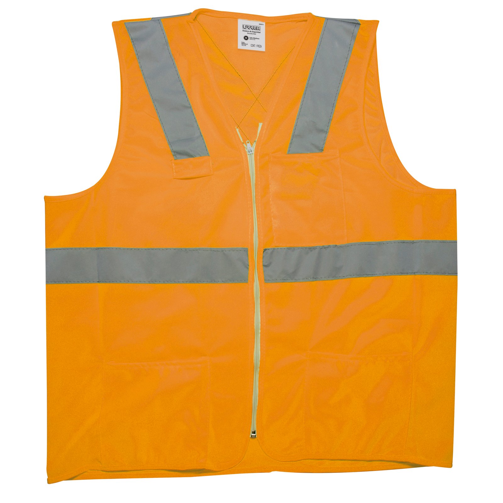 Chaleco de seguridad cerrado de alta visibilidad naranja M Urrea