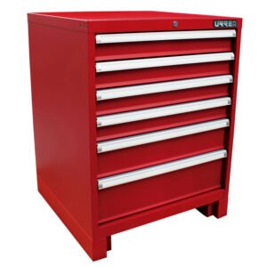 Gabinete fijo con 6 gavetas color rojo serie X 28" Urrea