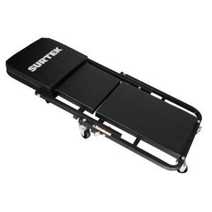 Cama-banco para mecánico ajustable acolchonada color negro, 36" Surtek